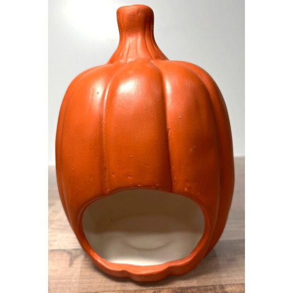 Ceramic Jack-O-Lantern Candle Holder Halloween Decor - Picture 3 of 5